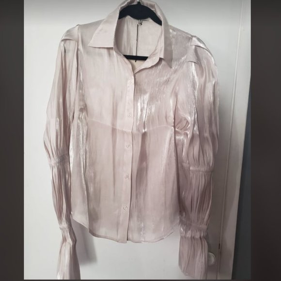 Fancy Long Sleeve Satin Shirt - Picture 1 of 4